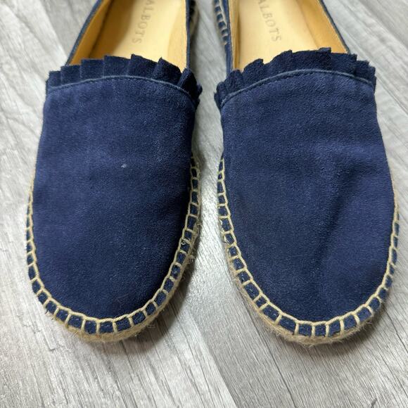 Talbots Izzy Espadrille Flats Suede Navy Size 6 1/2 - Picture 3 of 7